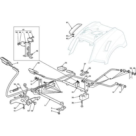 ESTATE 4092 H - 2014-2019 - 2T0430481/14 - Stiga Ride On Mower Brake and Gearbox Controls Diagram