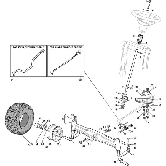 ESTATE 584 - 2022-2023 - 2T2115481/ST1 - Stiga Ride On Mower Steering Diagram