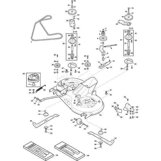 ESTATE 598 W - 2022-2025 - 2T2630481/ST2 - Stiga Ride On Mower Cutting Plate Diagram