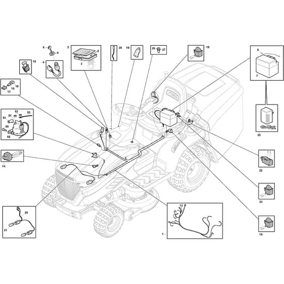 ESTATE 598 W Special - 2022-2025 - 2T2600381/ST2 - Stiga Ride On Mower Electric Parts Diagram