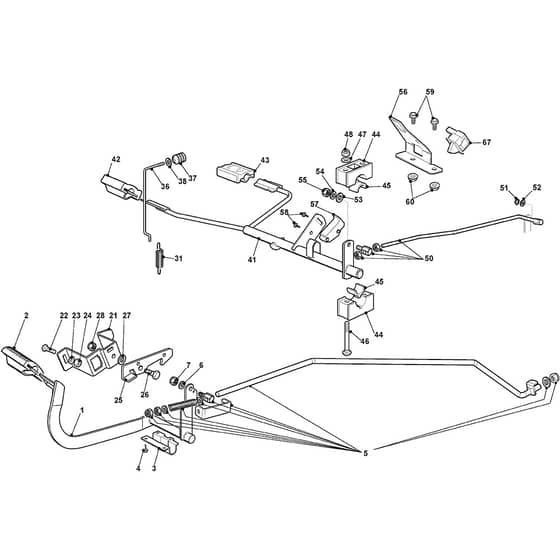 ESTATE 6102 HW - 2020-2021 - 2T0970281/ST1P - Stiga Ride On Mower Brake and Gearbox Controls Diagram