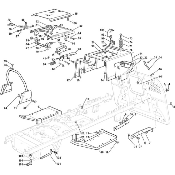 ESTATE 6122 HW - 2017 - 2T1310281/17 - Stiga Ride On Mower Frame Diagram