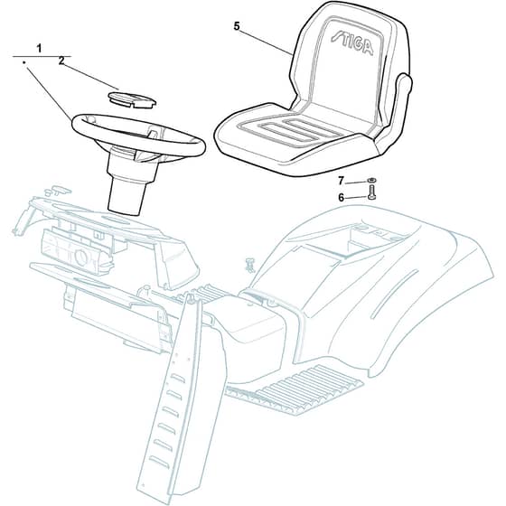 ESTATE 6122 HW - 2017 - 2T1310281/17 - Stiga Ride On Mower Seat Diagram