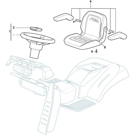 ESTATE 7102 HWSY - 2021 - 2T0980381/ST1PSA - Stiga Ride On Mower Seat Diagram