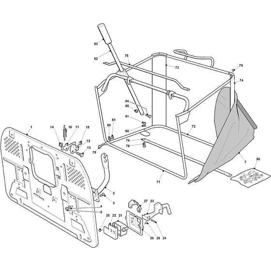 ESTATE 7102 W - 2022-2023 - 2T0980481/ST2 - Stiga Ride On Mower Grasscatcher Diagram