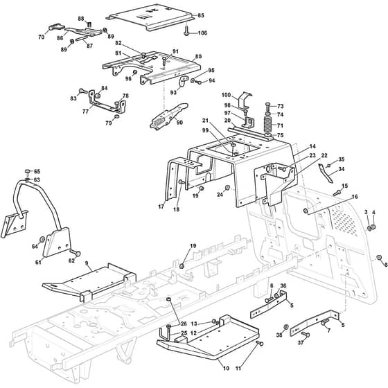 ESTATE 792 W - 2022-2024 - 2T0785481/ST1P - Stiga Ride On Mower Frame Diagram
