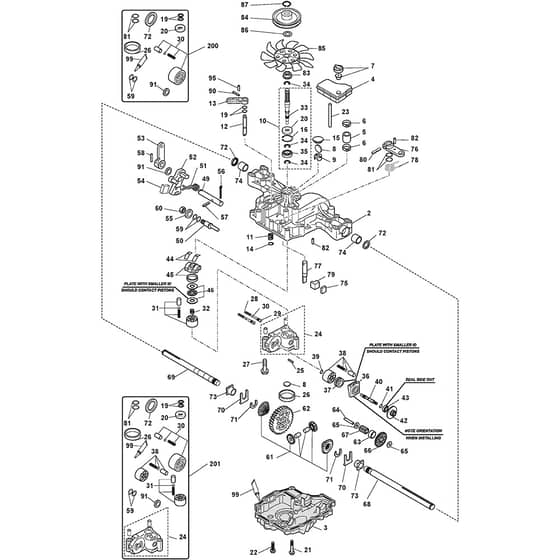 ESTATE 798 W - 2025 - 2T0830481/ST1 - Stiga Ride On Mower Kanzaki Transaxle K46F Diagram