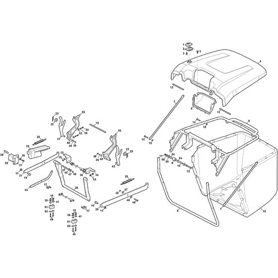 Estate 798e - 2022-2025 - 2T2800481/ST2 - Stiga Ride On Mower Grasscatcher Diagram