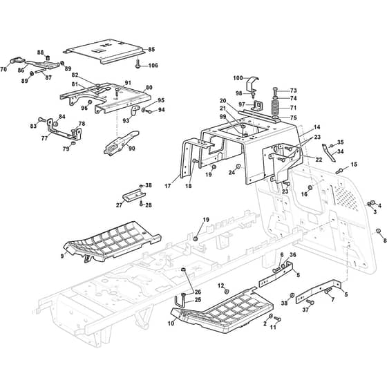 ESTATE 9102 W - 2024 - 2T0940681/ST1 - Stiga Ride On Mower Frame Diagram