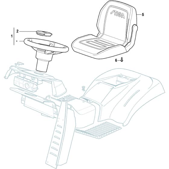 ESTATE 9102 W - 2023 - 2T0985481/ST1 - Stiga Ride On Mower Seat Diagram