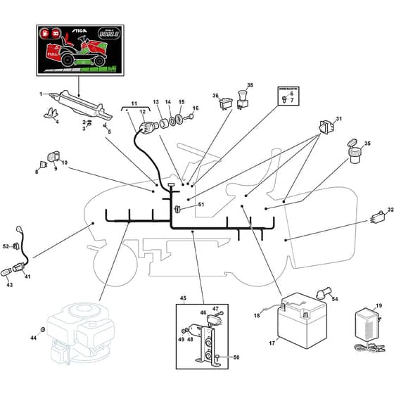 ESTATE 9102 WX - 2023 - 2T1425481/ST1P - Stiga Ride On Mower Electric Parts Diagram