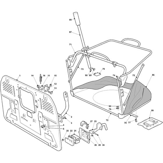 ESTATE 9122 W - 2025 - 2T1315381/ST1 - Stiga Ride On Mower Grasscatcher Diagram
