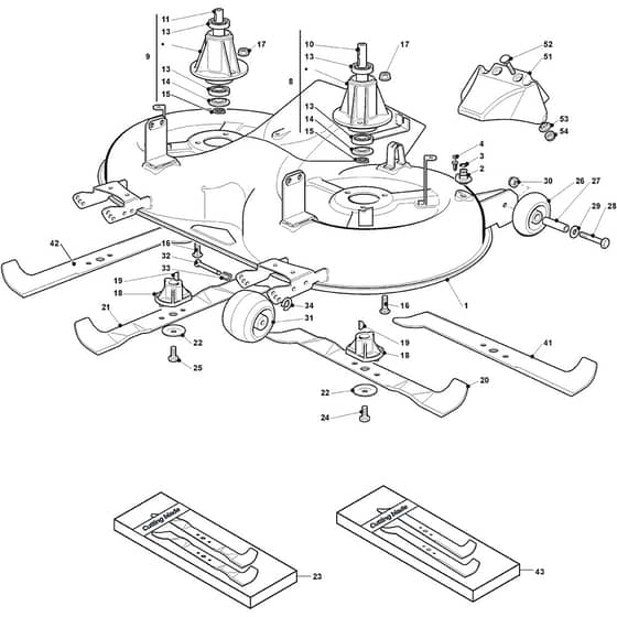ESTATE Pro 9102 XWSY - 2020-2021 - 2T1430381/ST1 - Stiga Ride On Mower Cutting Plate Diagram