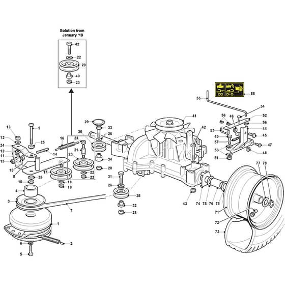 ESTATE Pro 9122 XWSY - 2018-2020 - 2T1530281/ST1 - Stiga Ride On Mower Transmission Diagram