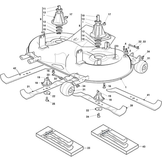 ESTATE Pro 9122 XWSY - 2020-2021 - 2T1535381/ST1 - Stiga Ride On Mower Cutting Plate Diagram