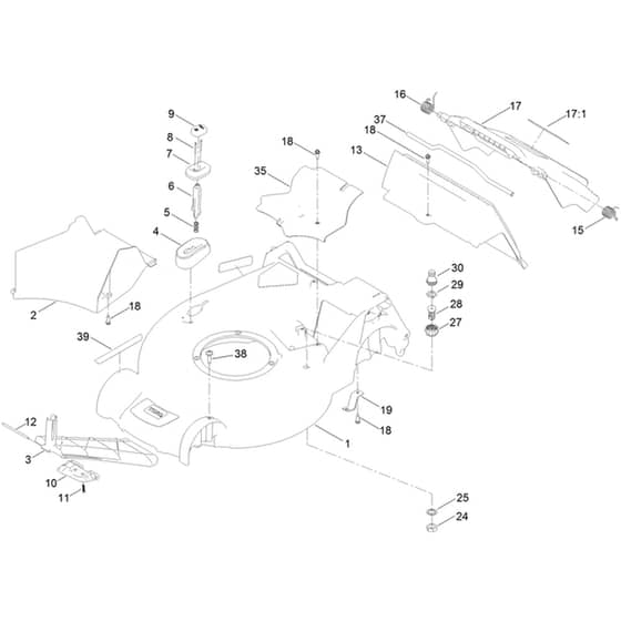 Toro eSuper Recycler eC48A 48cm - 21848 (400000000 - 409411873) Housing