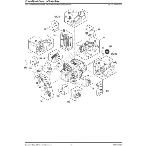 Snapper ESXDC582-1696774-00 Powerhead Group