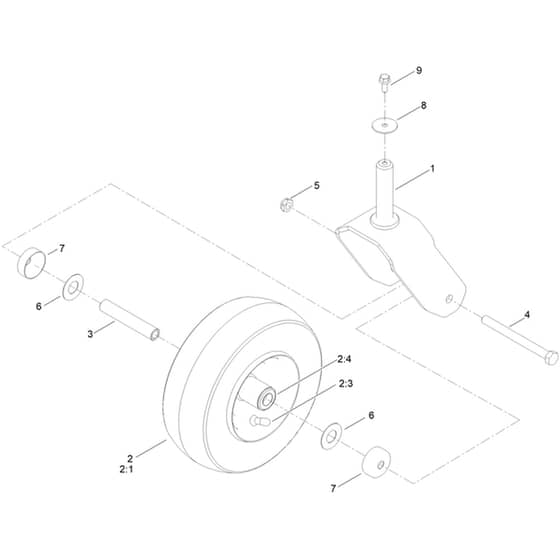 Toro eTimeCutter 107cm - 75642 (417300000 - 418178766) Caster Wheel