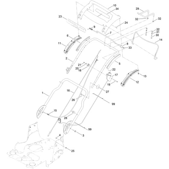 Toro eTimeMaster eTM76 76cm 60V - 21876 (400000000 - 414899999) Handle
