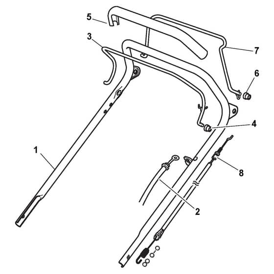 EUL 534 TR-G - 2011-2013 - 299295341/TMK - Castel Garden Rotary Mower Handle Upper Part Diagram