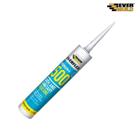 Everbuild Bath & Sanitary Silicone Sealant White 310ml 500 - 500WE