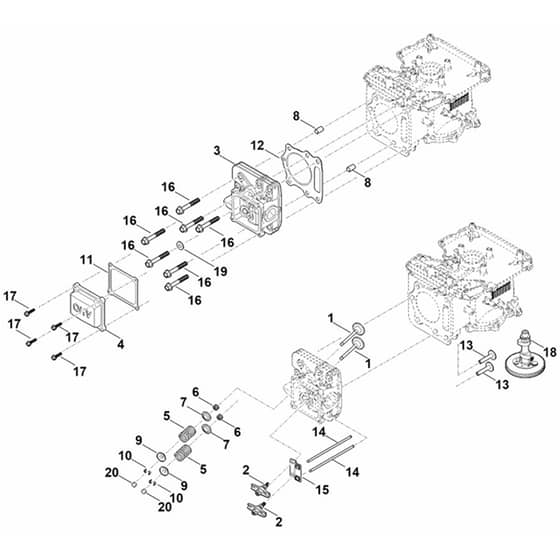 Stihl EVC 2000.0 (EVC2000-0001) - Camshaft, Valves - Parts Diagram