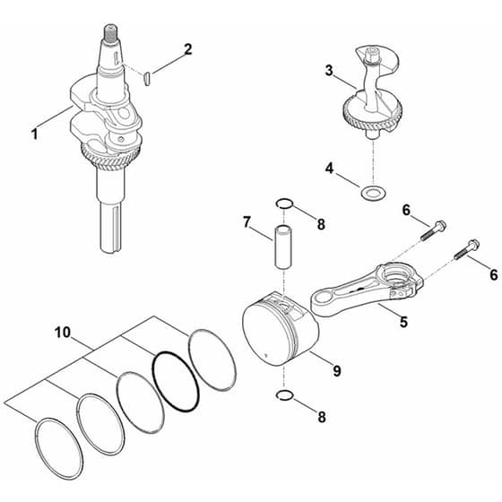 Stihl EVC 2000.0 (EVC2000-0001) - Crankshaft, Piston - Parts Diagram