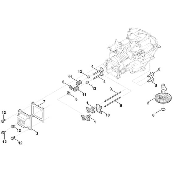 Stihl EVC 200.1 (EVC200-0002) - Camshaft, Valves - Parts Diagram