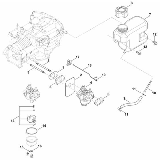 Stihl EVC 200.2 (EVC200-0003) - Fuel System - Parts Diagram