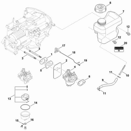 Stihl EVC 200.3 C (EVC200-0006) - Fuel System - Parts Diagram