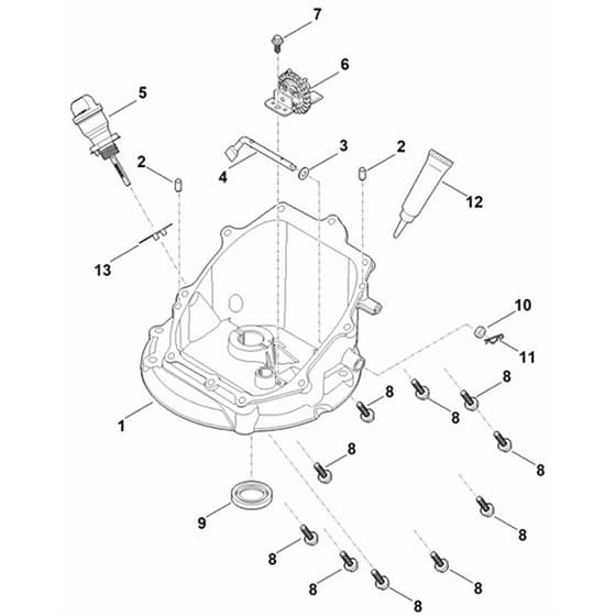 Stihl EVC 200.4 C (EVC200-0008) - Governor Gear, Oil Pan - Parts Diagram