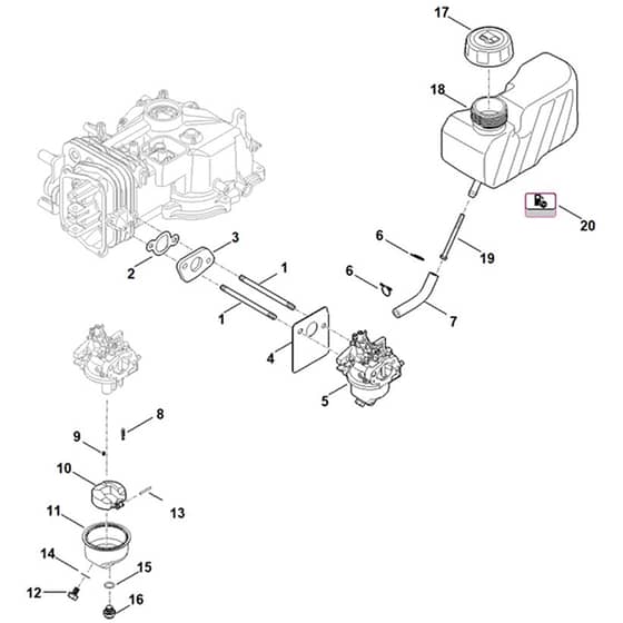 Stihl EVC 205.0 (EVC205-0001) - Fuel System - Parts Diagram