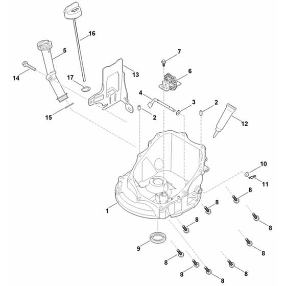 Stihl EVC 300.0 E (EVC300-0002) - Governor Gear, Oil Pan - Parts Diagram