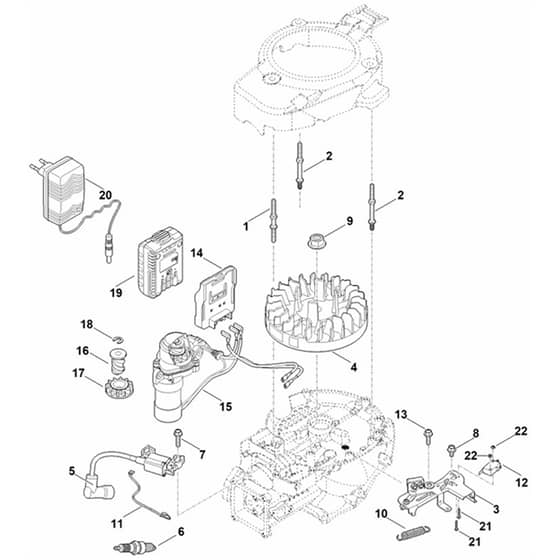 Stihl EVC 300.0 E (EVC300-0002) - Ignition System, Flywheel - Parts Diagram