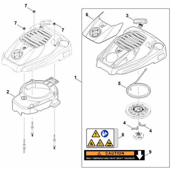 Stihl EVC 300.0 (EVC300-0001) - Starting System, Fan Housing - Parts Diagram