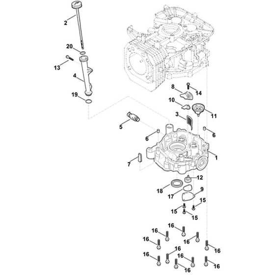 Stihl EVC 4000.0 (EVC4000-0001) - Governor Gear, Oil Pan - Parts Diagram