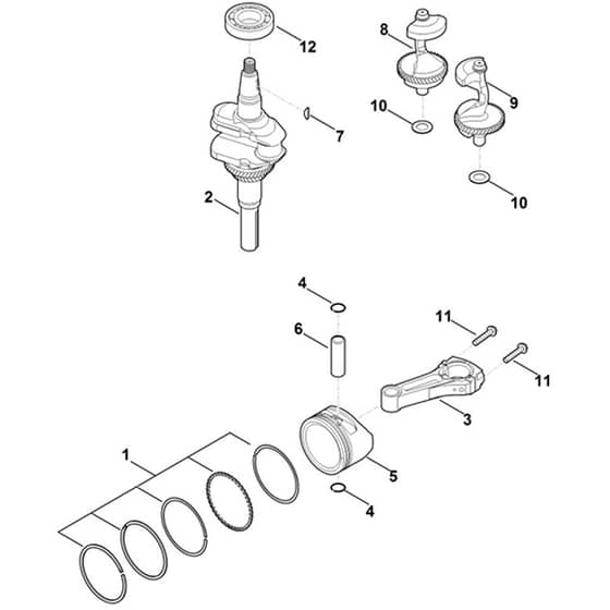 Stihl EVC 4000.1 (EVC4000-0002) - Crankshaft, Piston - Parts Diagram