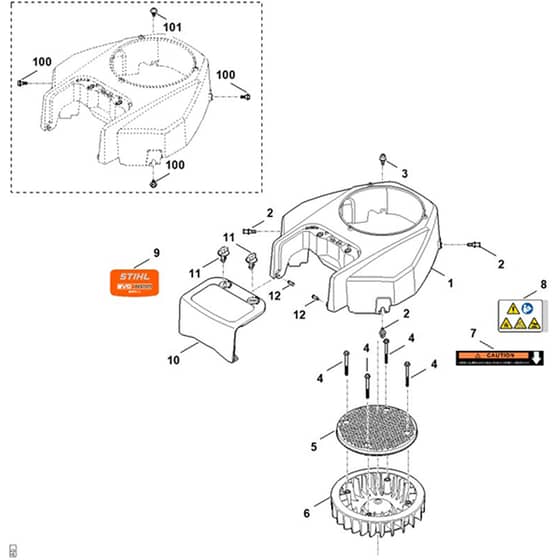 Stihl EVC 7000.0 (EVC7000-0001) - Fan Housing - Parts Diagram