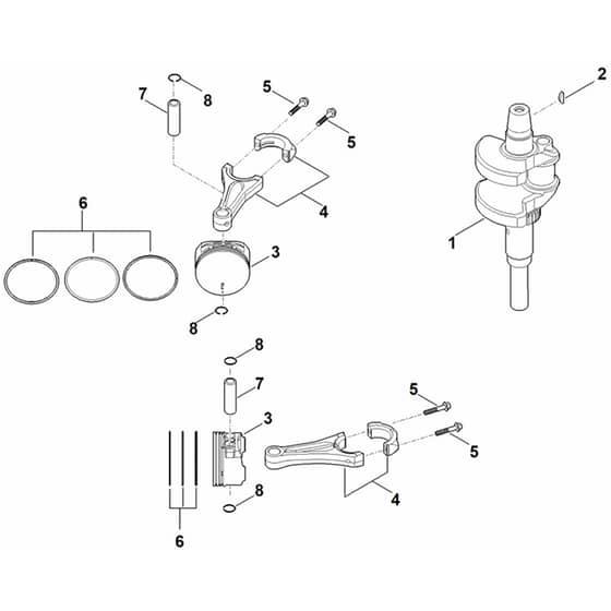 Stihl EVC 8000.0 (EVC8000-0001) - Crankshaft, Piston - Parts Diagram