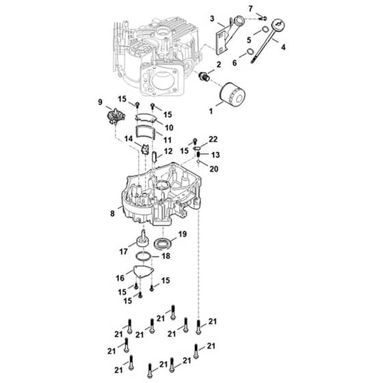 Stihl EVC 8000.0 (EVC8000-0002) - Governor Gear, Oil Pan - Parts Diagram
