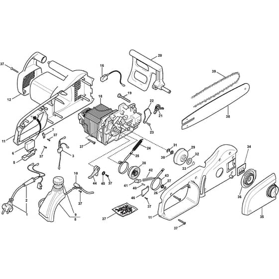 EX 170 Q - 2009 - 291514153/EE - Castel Garden Chainsaw Electric Chain saw Diagram