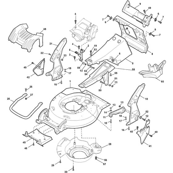 EXCEL 50 S B - 2012-2013 - 290506821/S12 - Stiga Rotary Mower Deck and Height Adjusting Diagram
