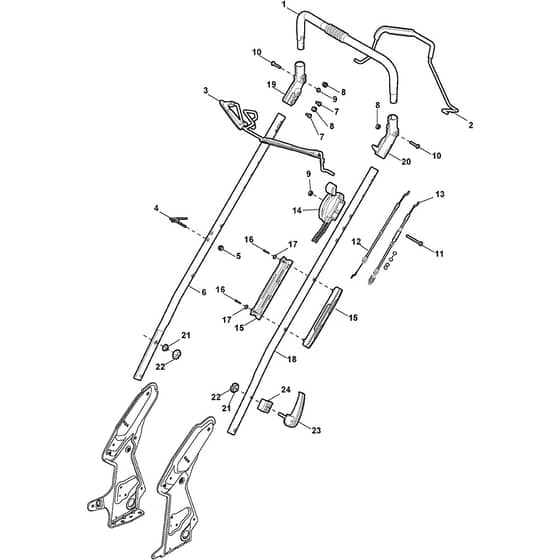 EXCEL 50 SEQ B - 2011-2014 - 290506521/S11 - Stiga Rotary Mower Handle Upper Part Diagram