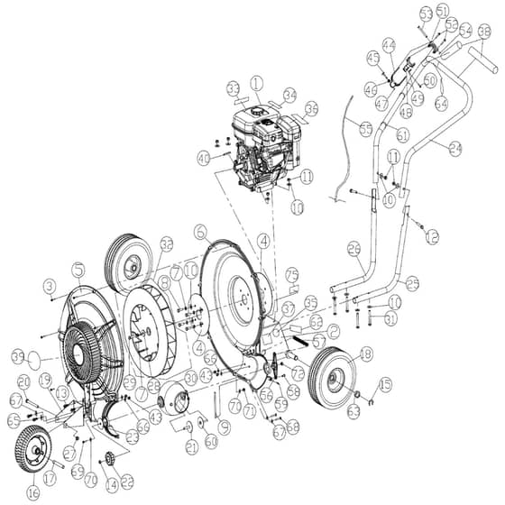 Billy Goat F601HS - Force Blower Main Diagram