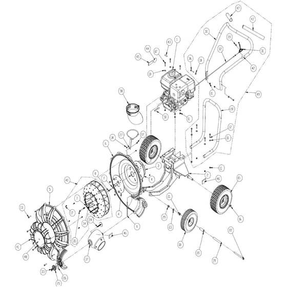 Billy Goat F900S - Force Blower Main Diagram
