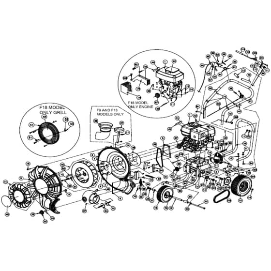 Billy Goat F902SPS - Force Blower Main Diagram