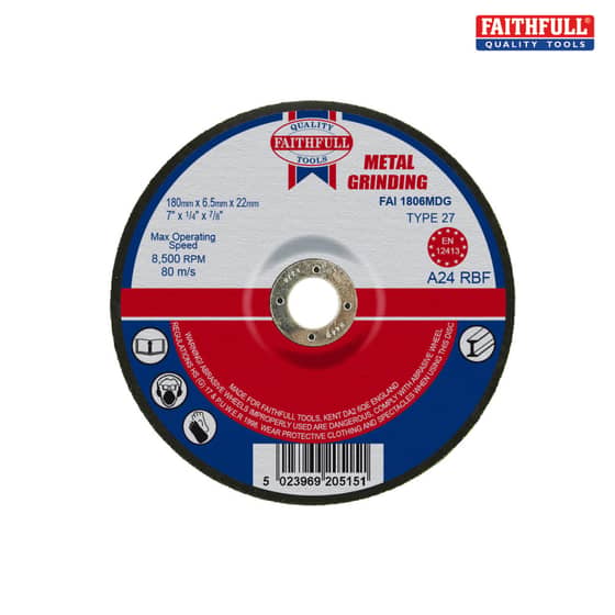 Grinding Disc for Metal Depressed Centre 180 x 6.5 x 22mm