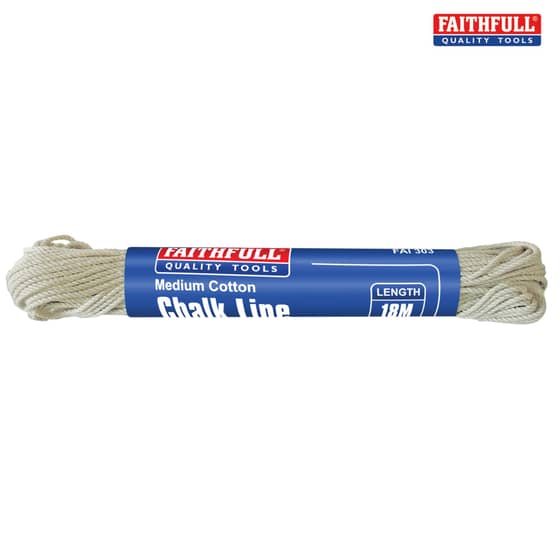 Faithfull 303 Medium Cotton Chalk Line 18m (Box of 12) - 303