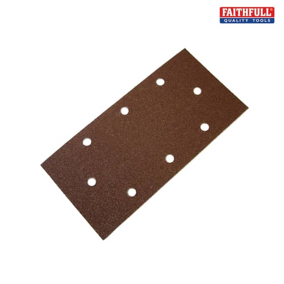 Faithfull 1/3 Sanding Sheet Red B/D Hook & Loop Holed Assorted (Pack of 5)
