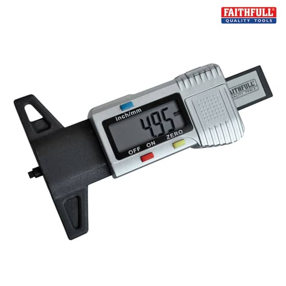 Tyre Depth Gauge Digital Readout 0-25mm